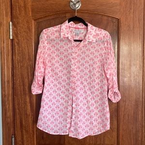 Cute pink flamingo print Tommy Bahama cotton button down